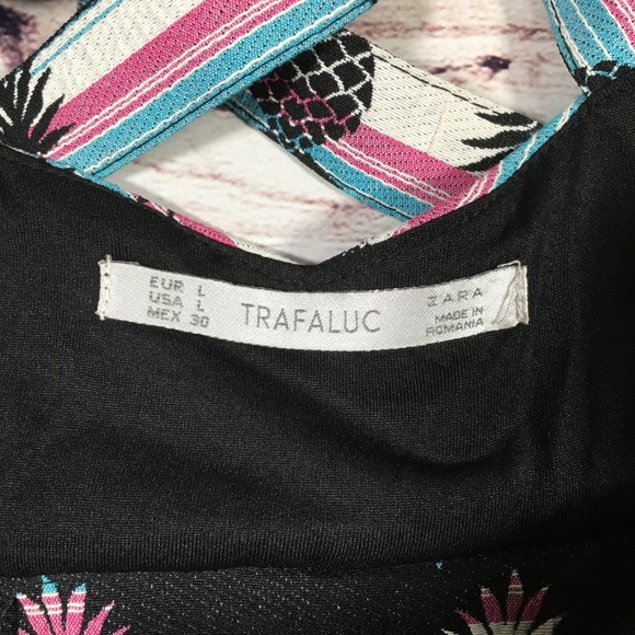 ZARA Pineapple Print Dress Size Large - Picture 8 of 8